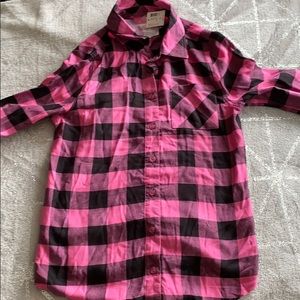 Pink Plaid Button up